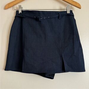Zara Dark Blue Denim Skort with Belt S
